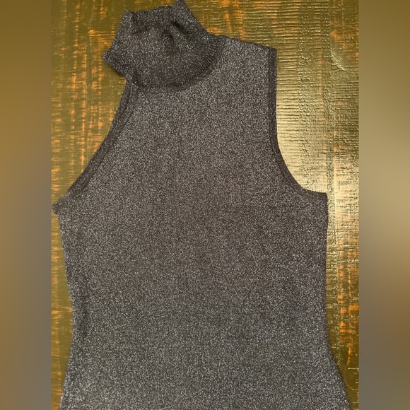 Superdown Liz Metallic Dress Size Large Dark Navy Bodycon One Shoulder Party EUC - Picture 5 of 13